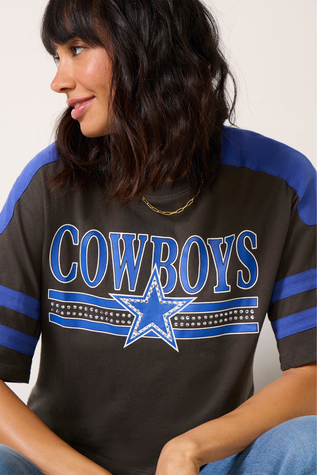 Cowboys Bling Crop Tee