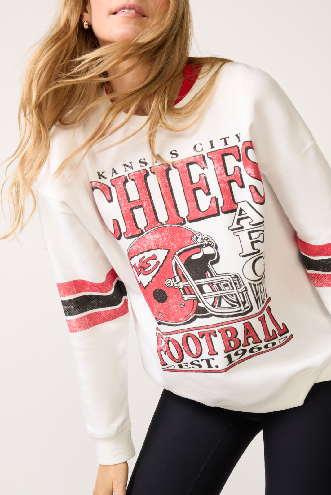 Chiefs Oversized Striped Sweatshirt