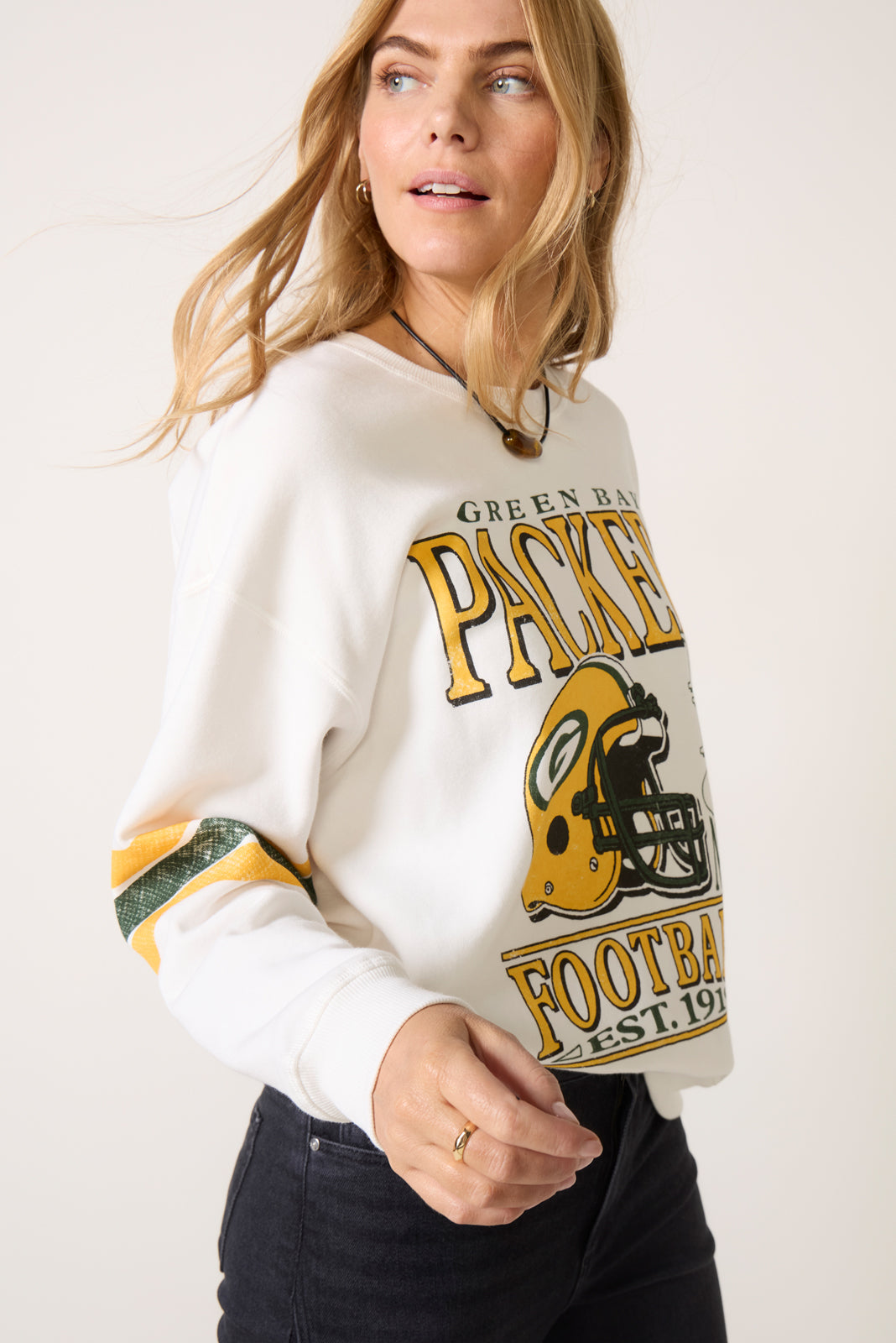 Packers Oversized Stripe Sweatshirt
