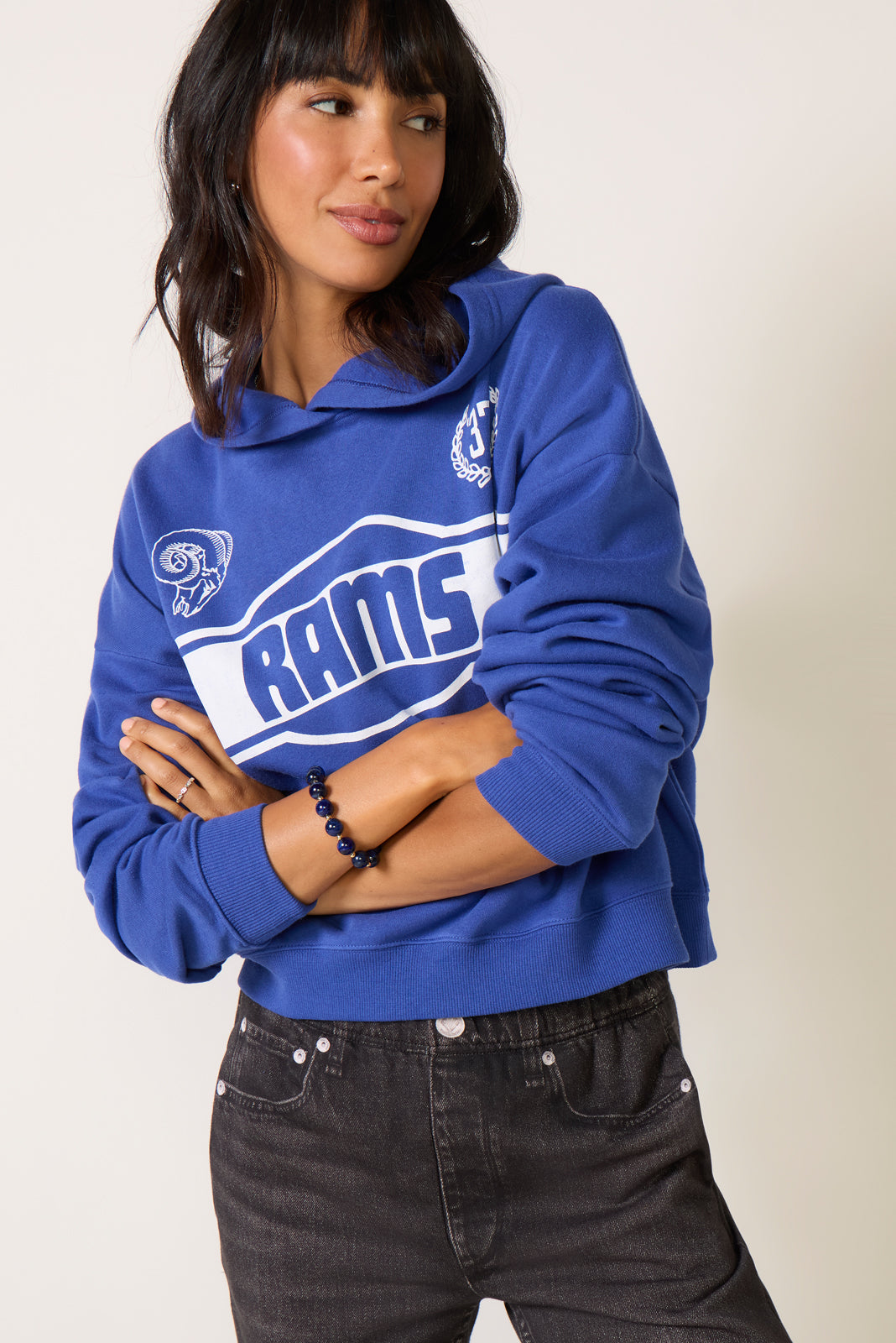 Rams Oversized Crop Hoodie