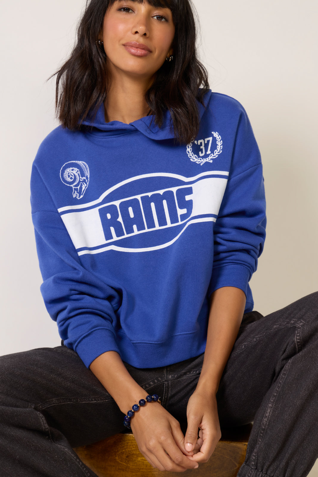 Rams Oversized Crop Hoodie