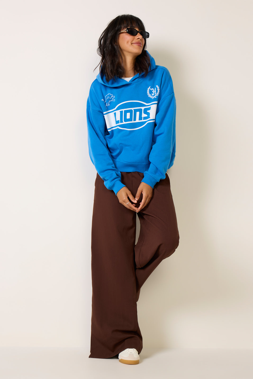 Lions Oversized Crop Hoodie