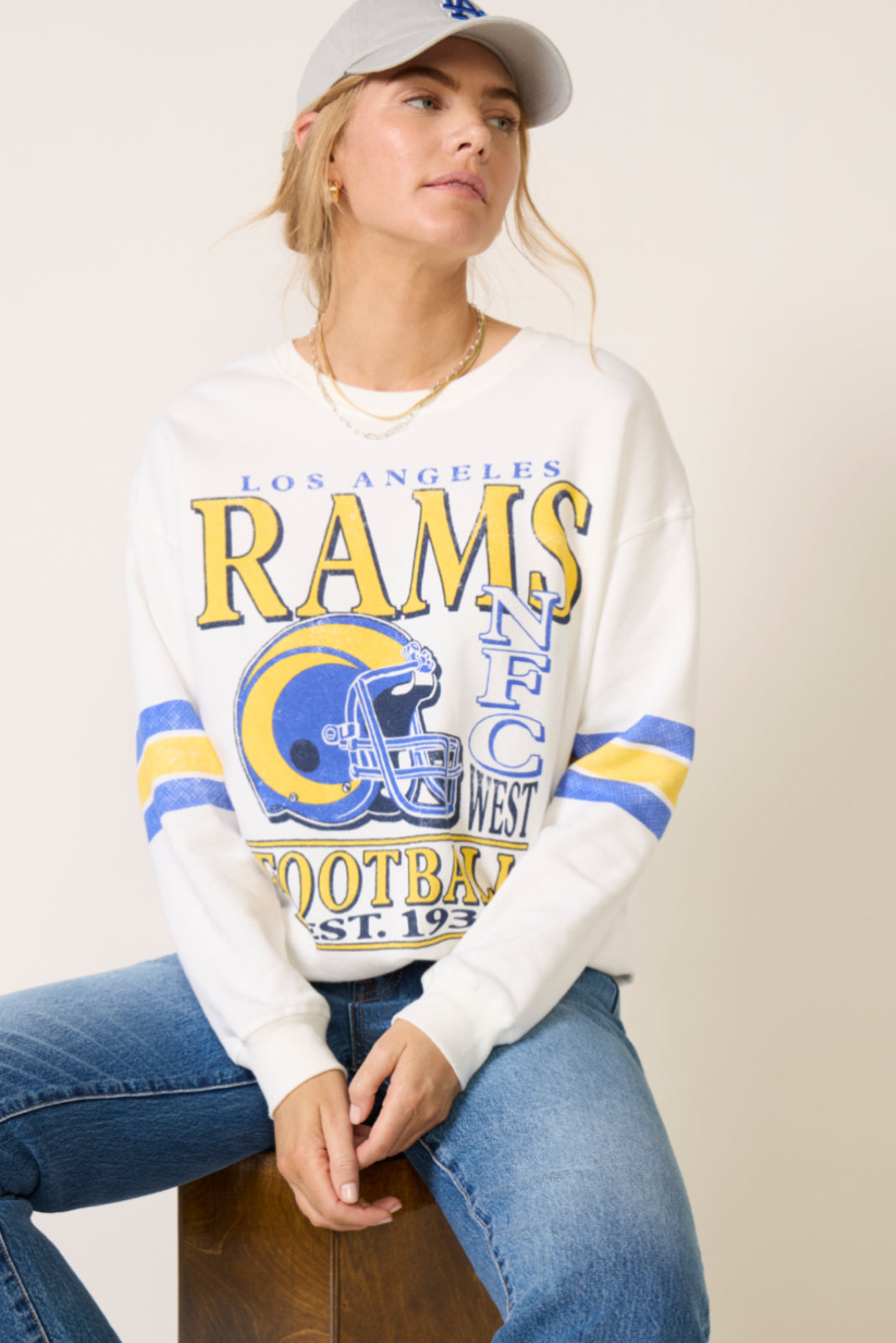Rams Oversized Stripe Sweatshirt