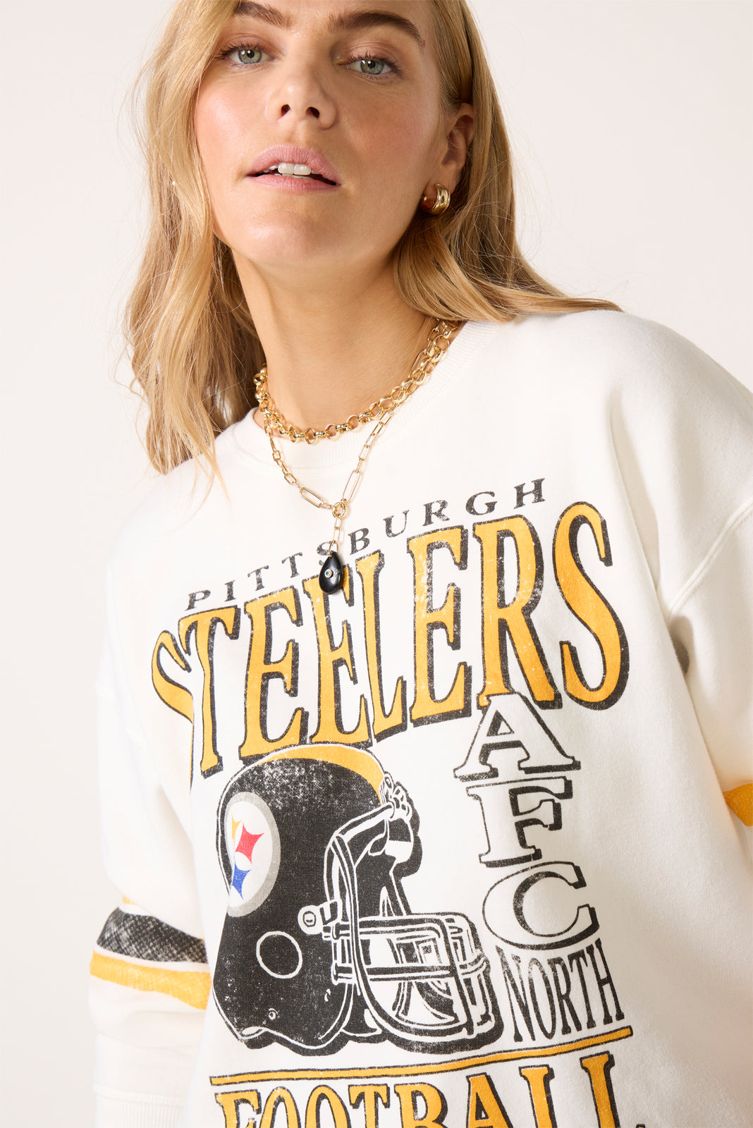 Pittsburgh Steelers Oversized Stripe Sweatshirt