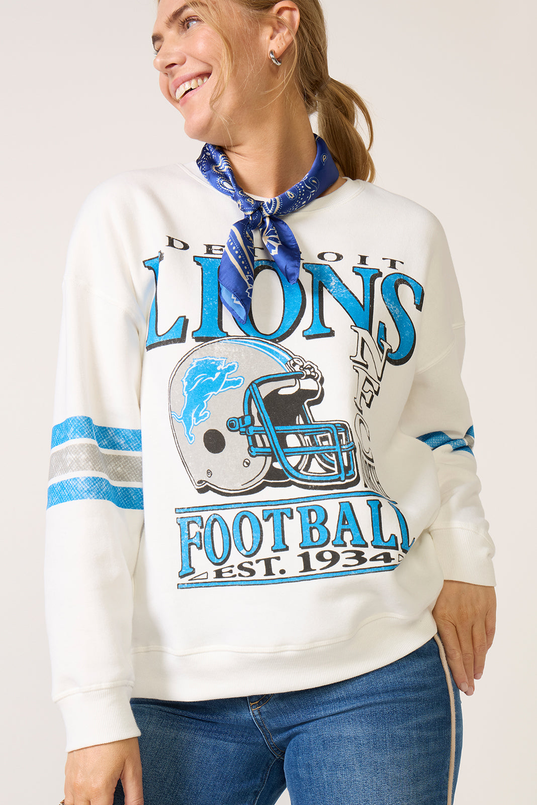 Lions Oversized Stripe Sweatshirt