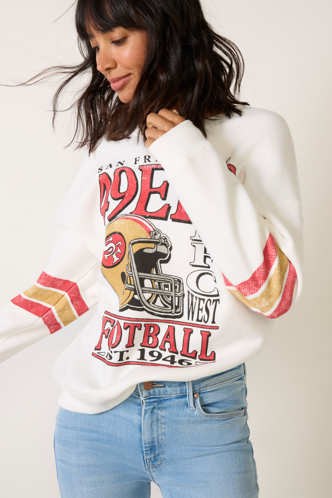 49ers Oversized Stripe Sweatshirt