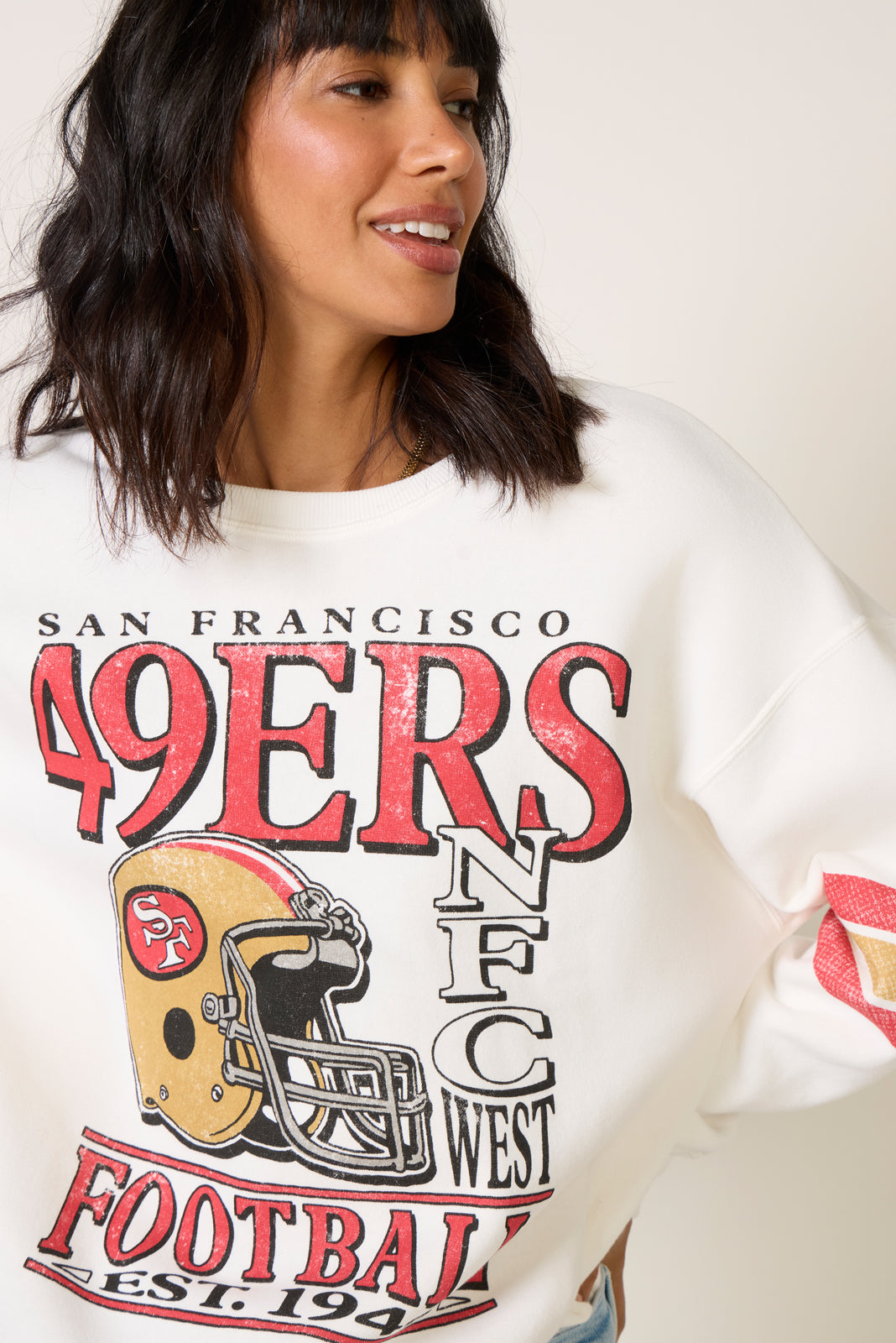49ers Oversized Stripe Sweatshirt