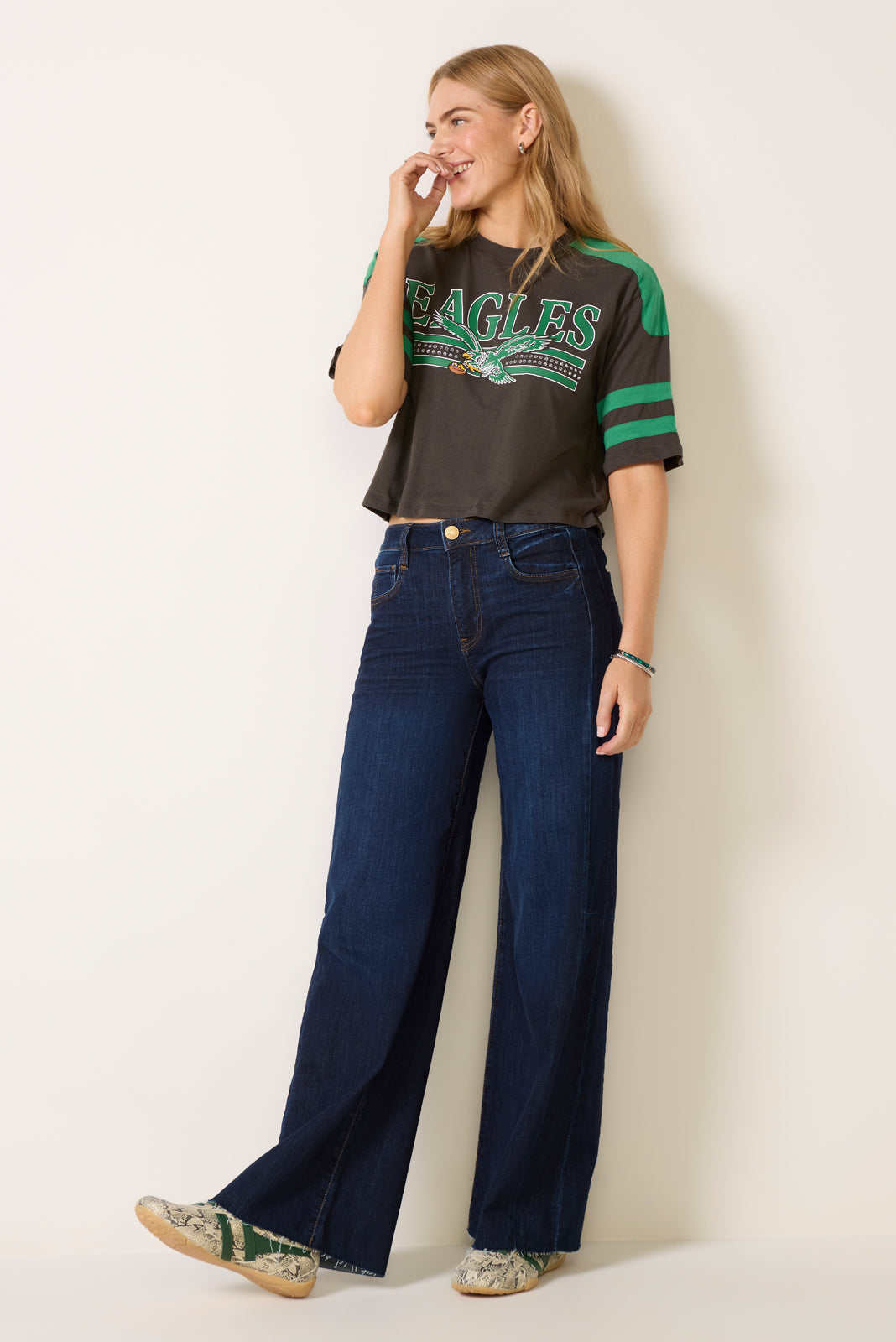Eagles Bling Crop Tee