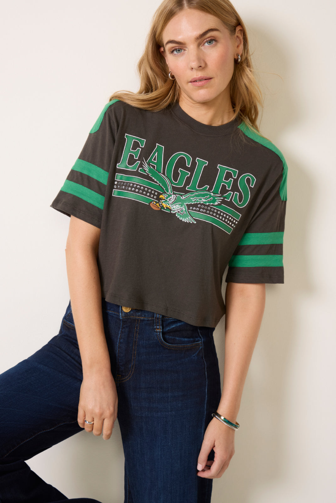 Eagles Bling Crop Tee