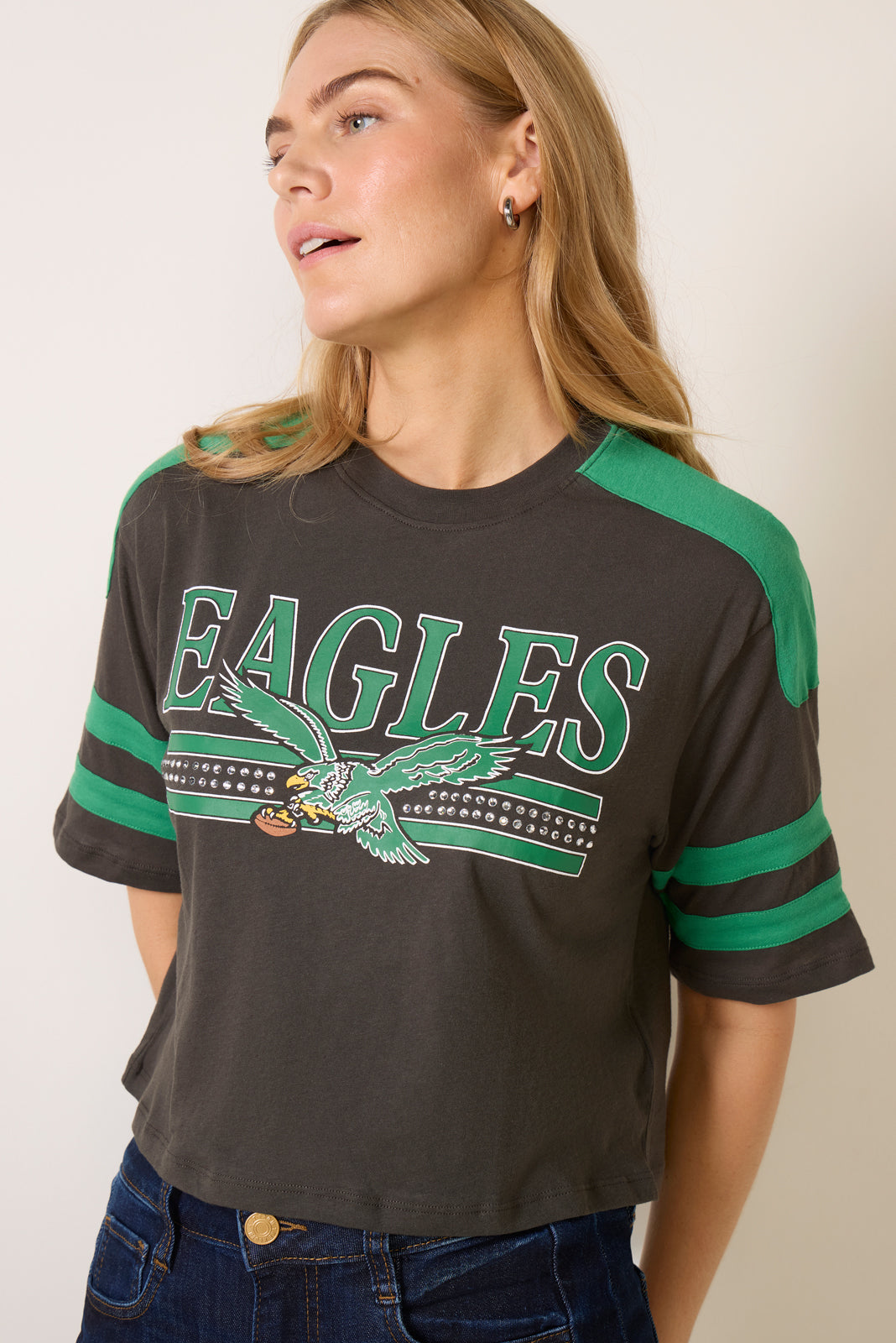 Eagles Bling Crop Tee