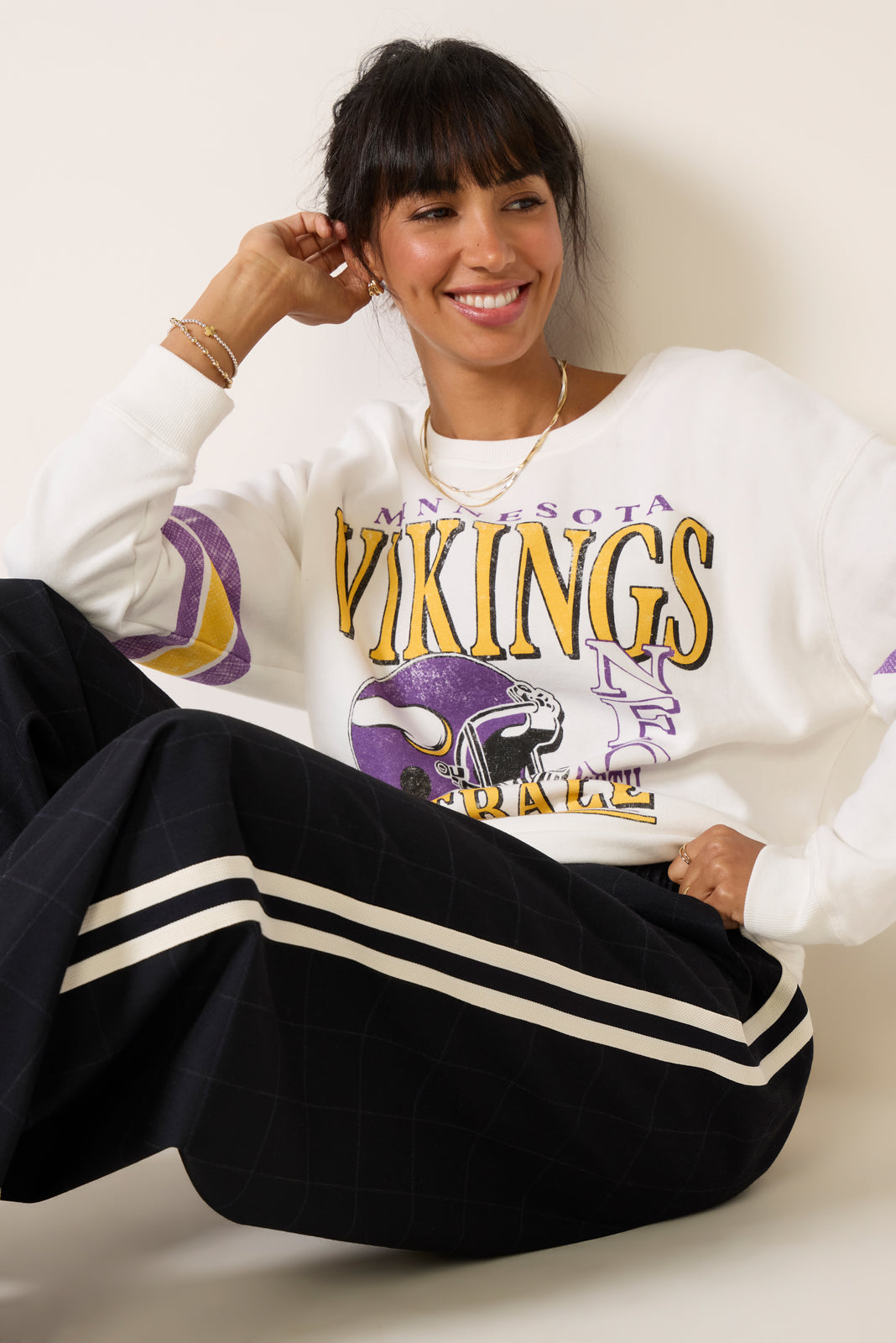 Vikings Oversized Stripe Sweatshirt