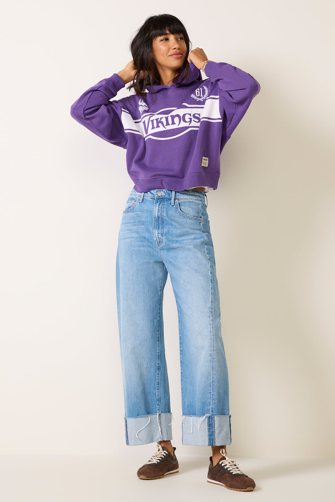 Vikings Oversized Crop Hoodie