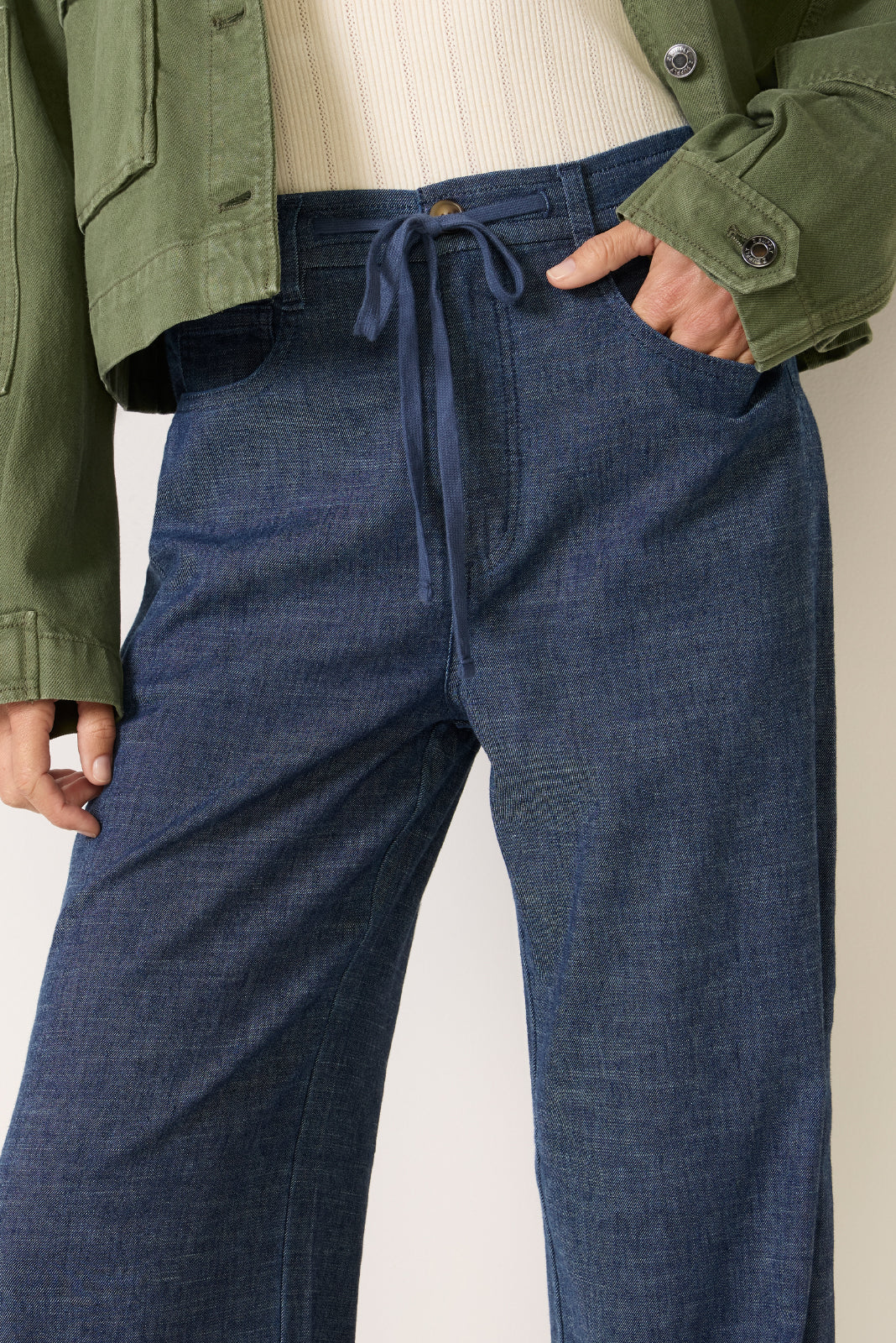 Joelle Stretch Linen Wide Leg Pant