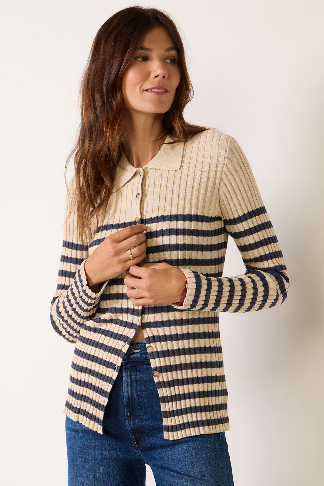 Sunwashed Cotton Ribbed Cardigan