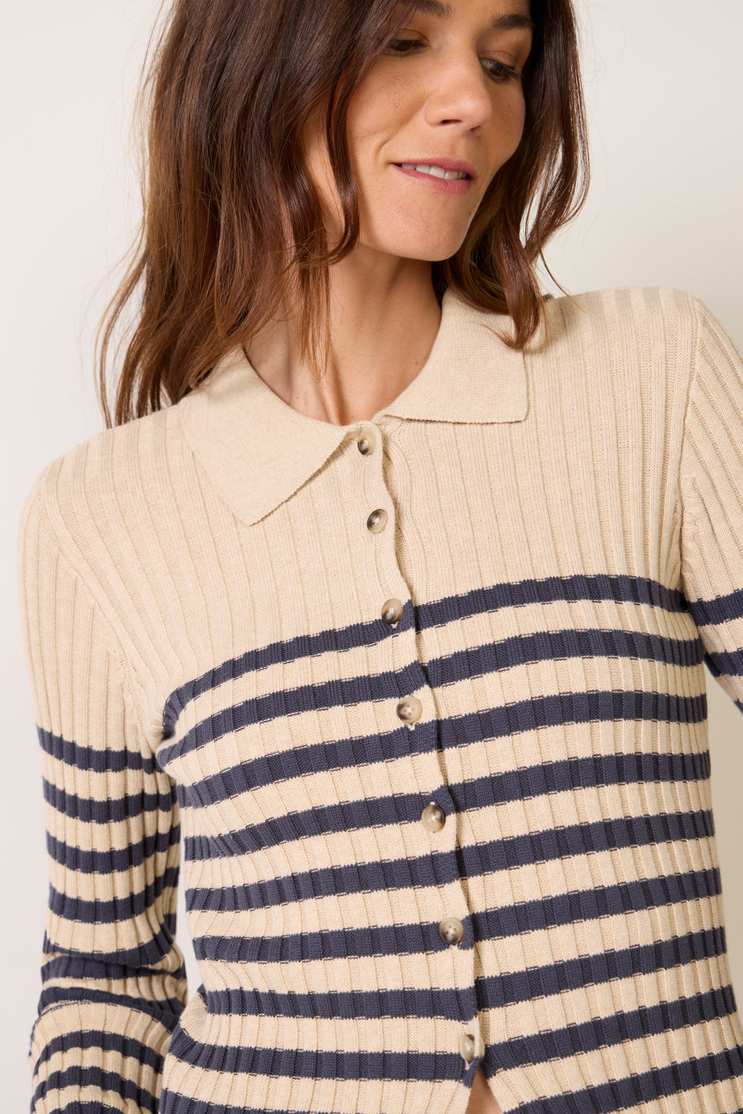 Sunwashed Cotton Ribbed Cardigan
