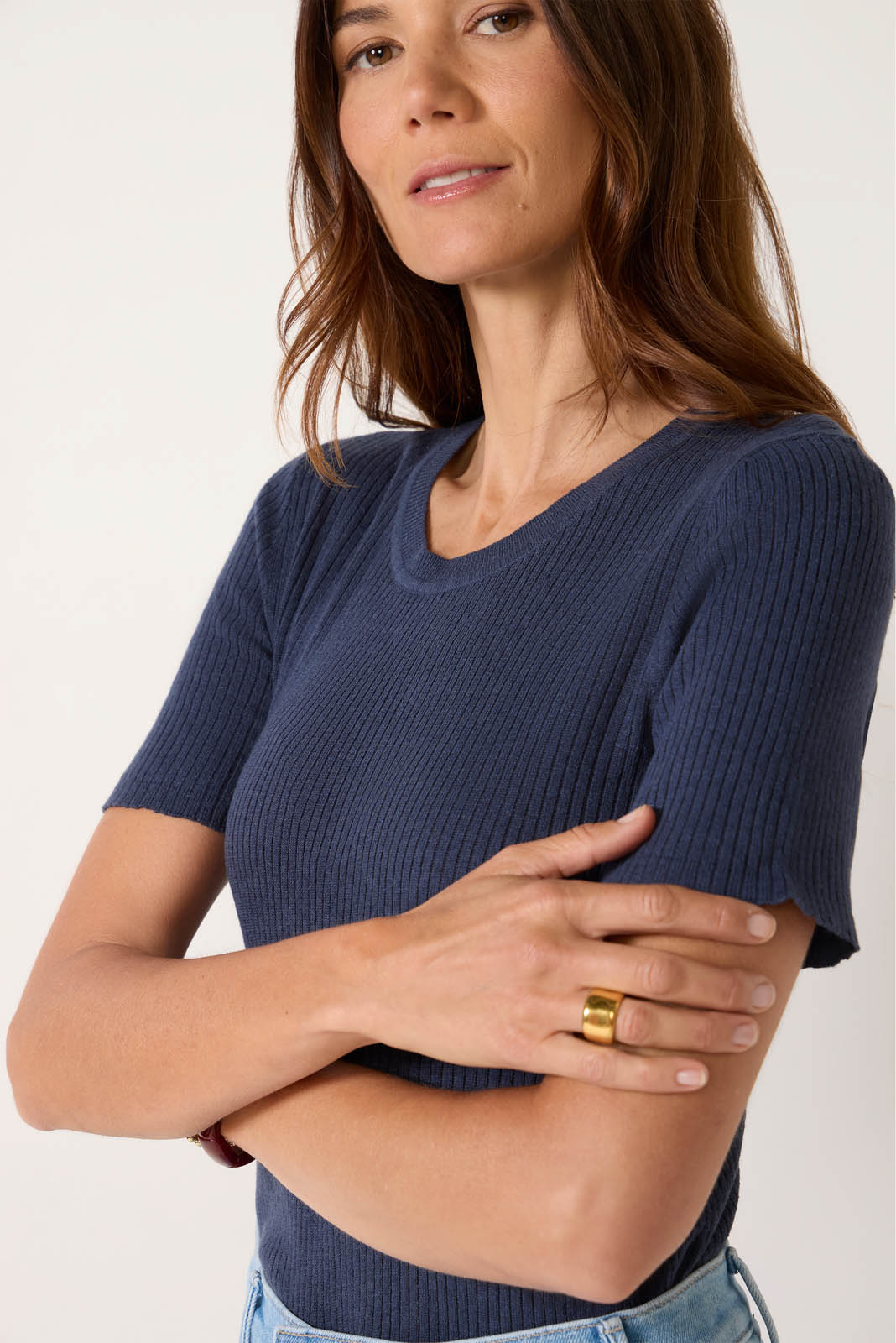 Miramar Linen Mini Rib Tee