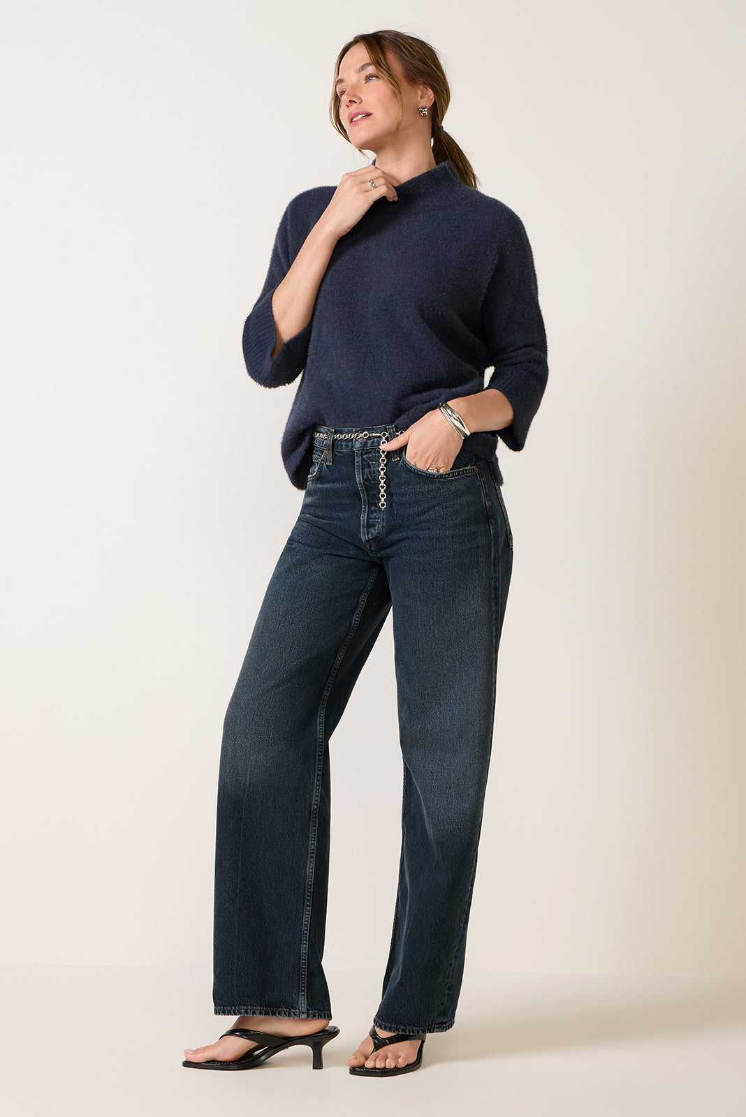 Liv 3/4 Sleeve Mock Neck