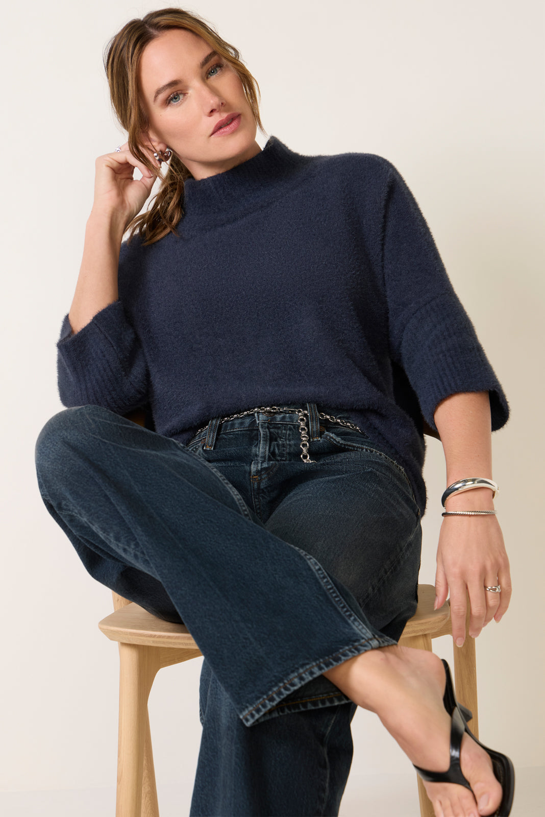Liv 3/4 Sleeve Mock Neck