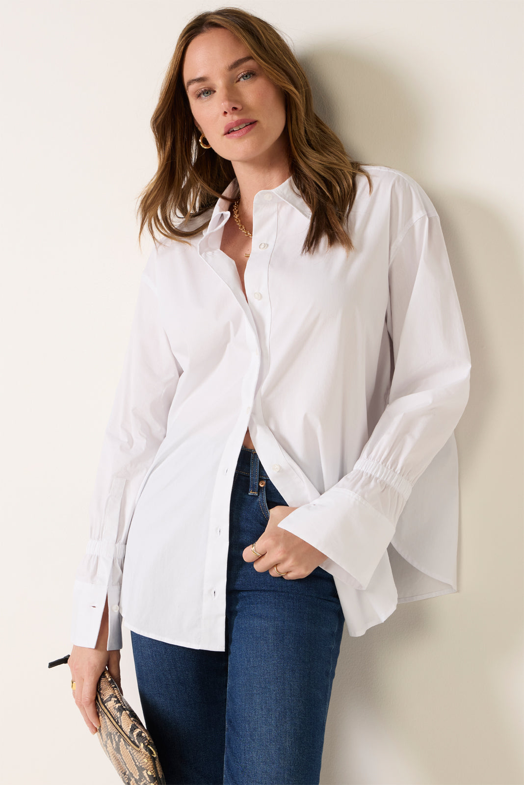 Cinch Cuff Poplin Shirt