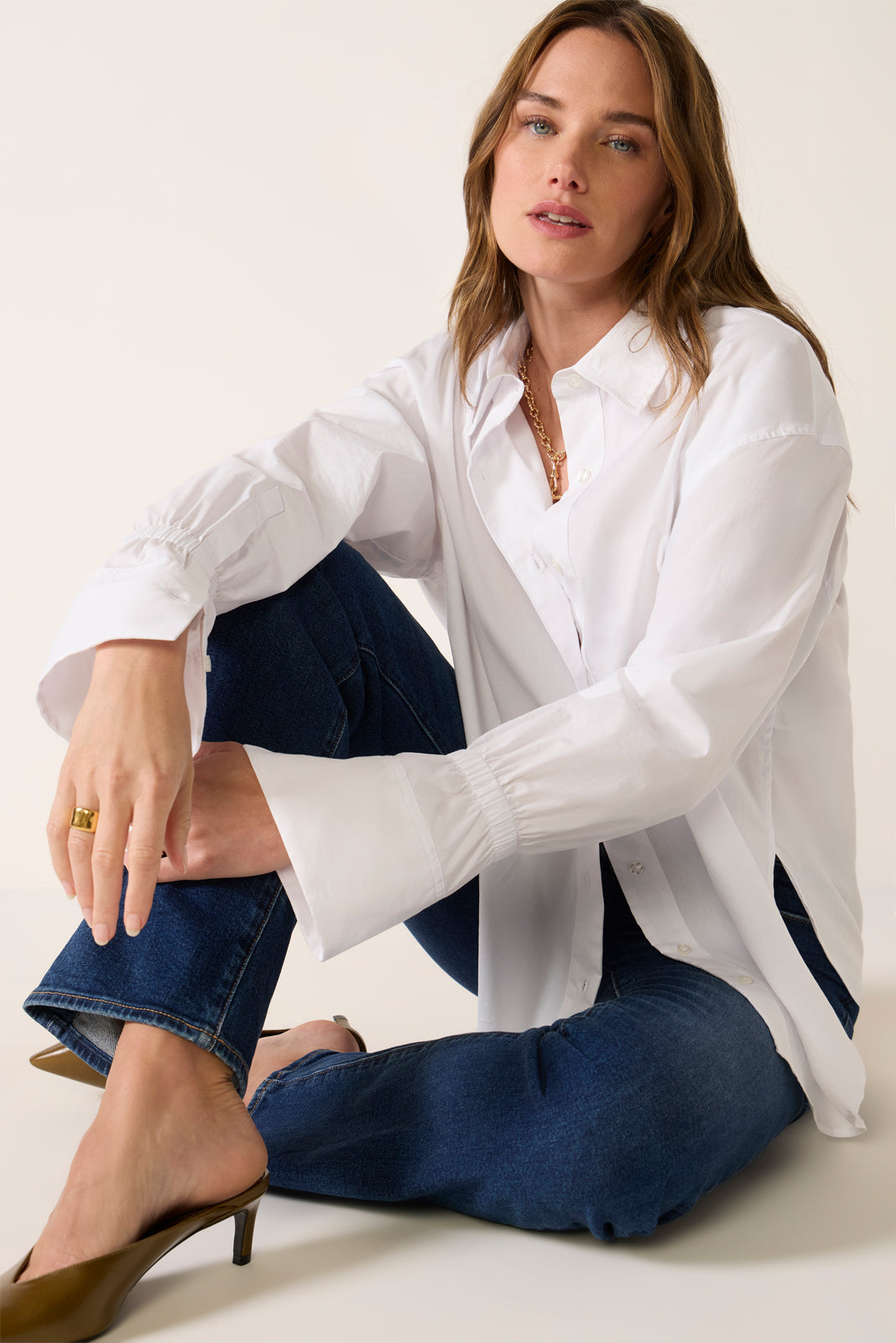 Cinch Cuff Poplin Shirt