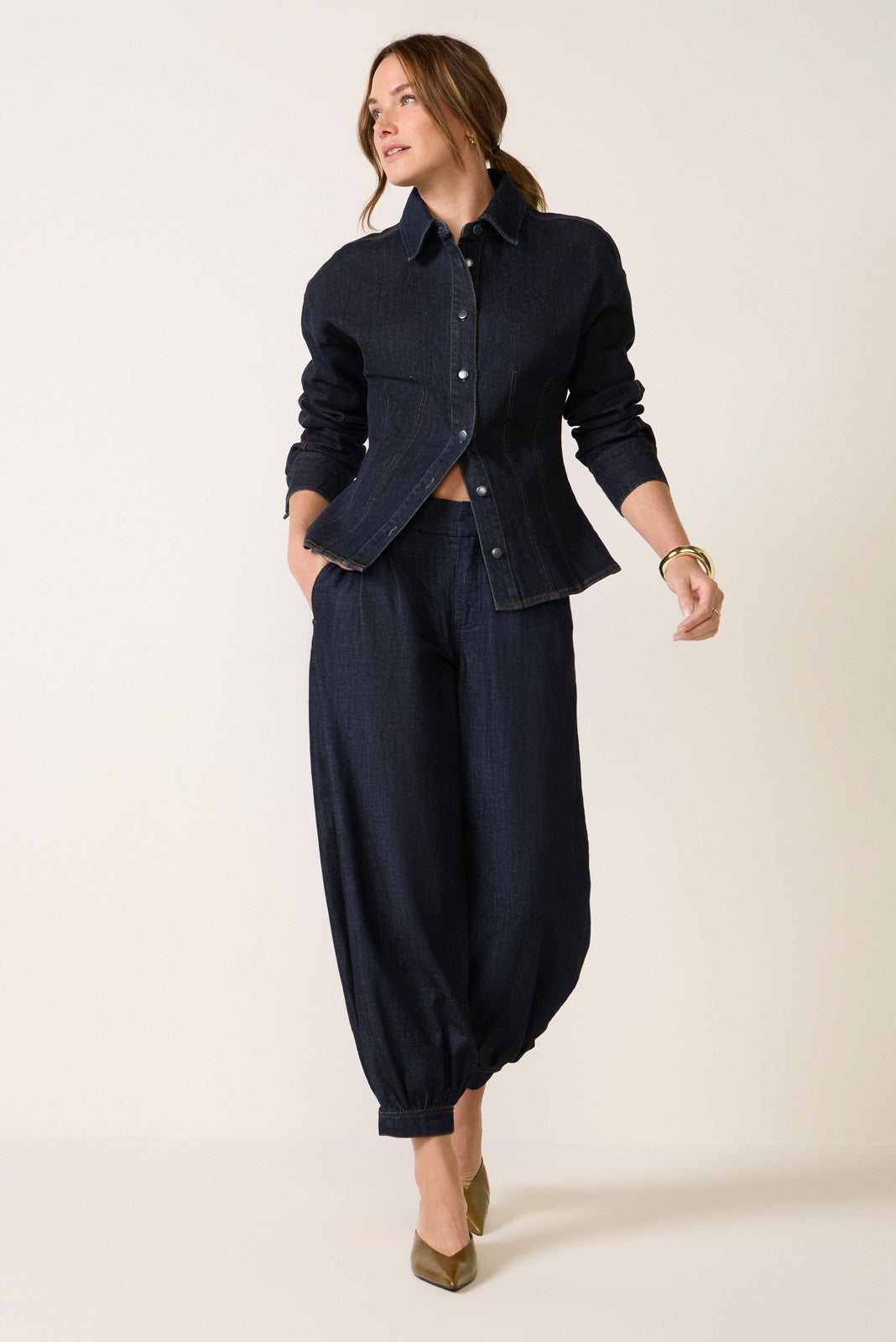 Seamed Denim Shirt