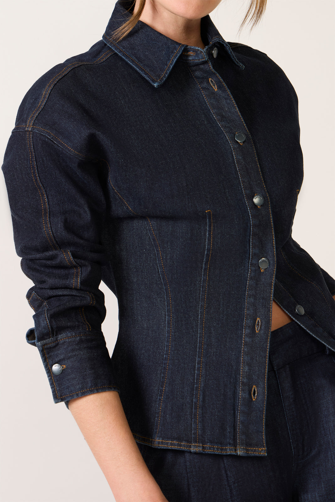 Seamed Denim Shirt