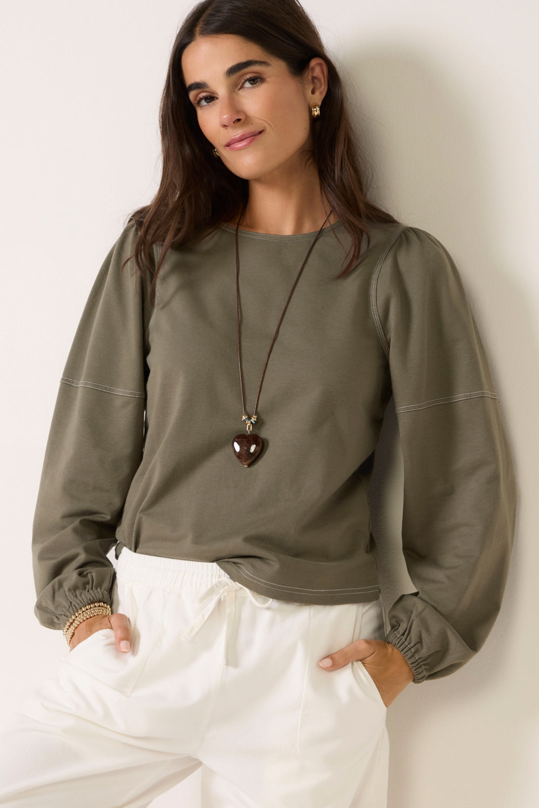Memphis Contrast Topstitch Top