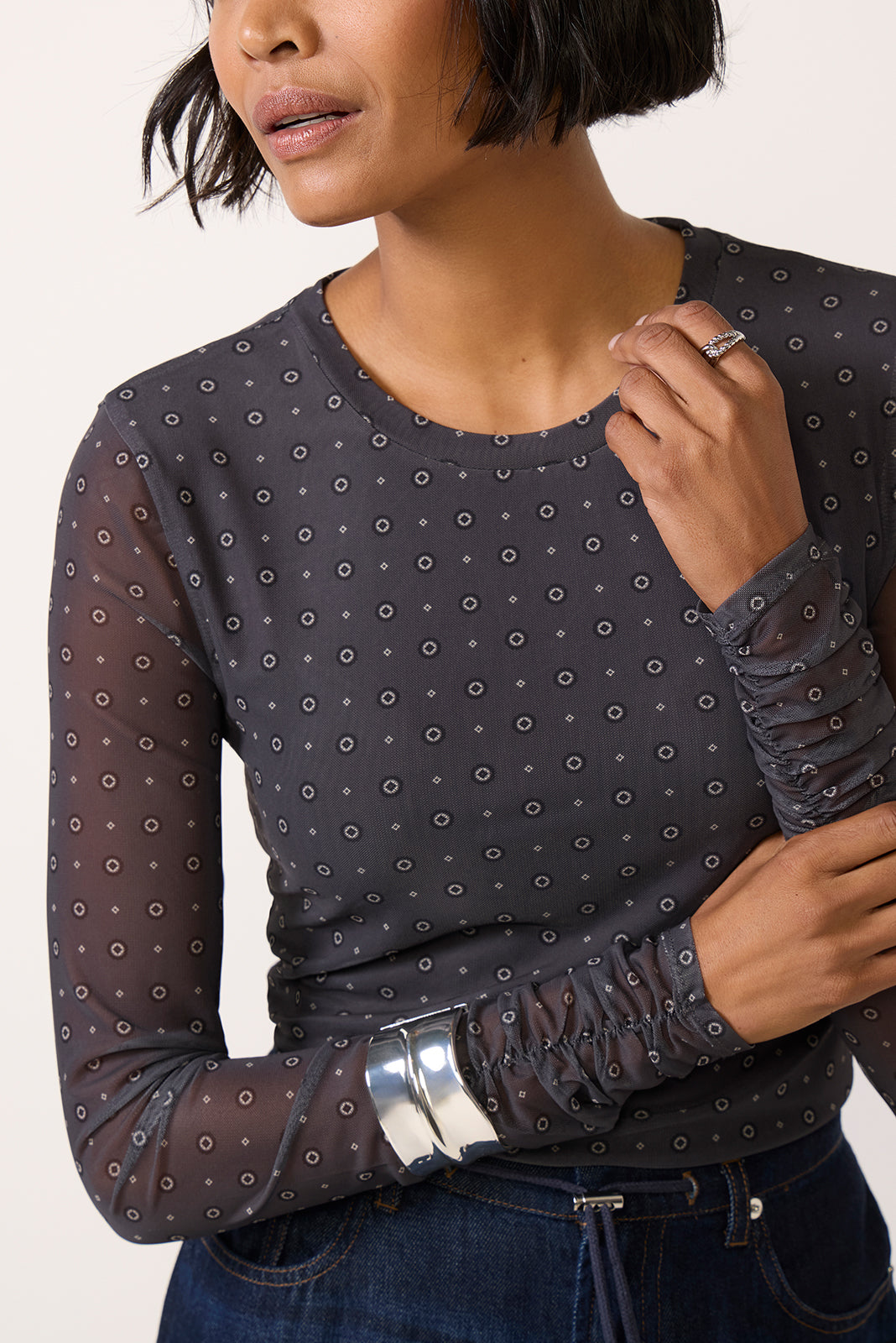 Jovie Mesh Knit Top