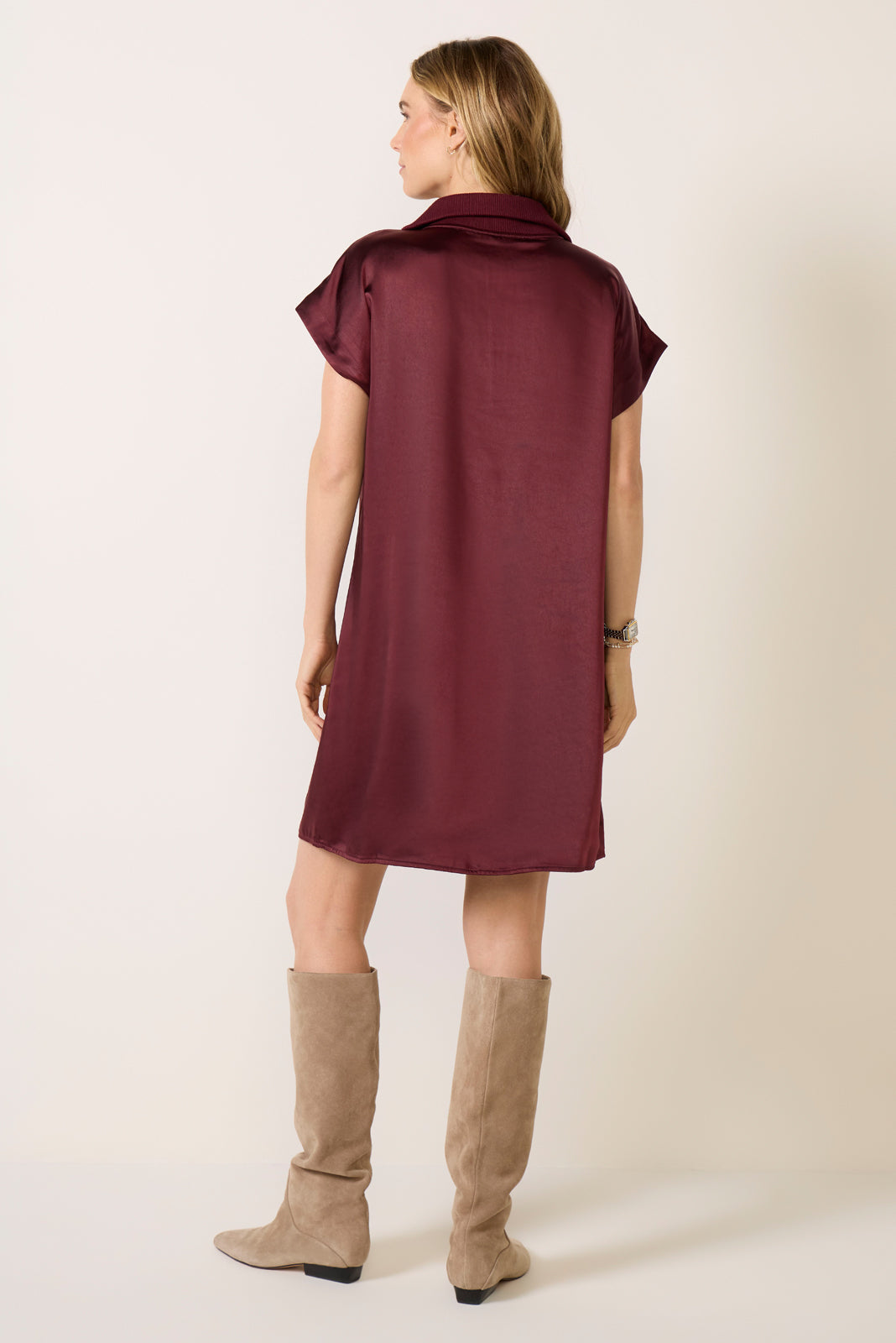 Lonia Short Sleeve Satin Shift