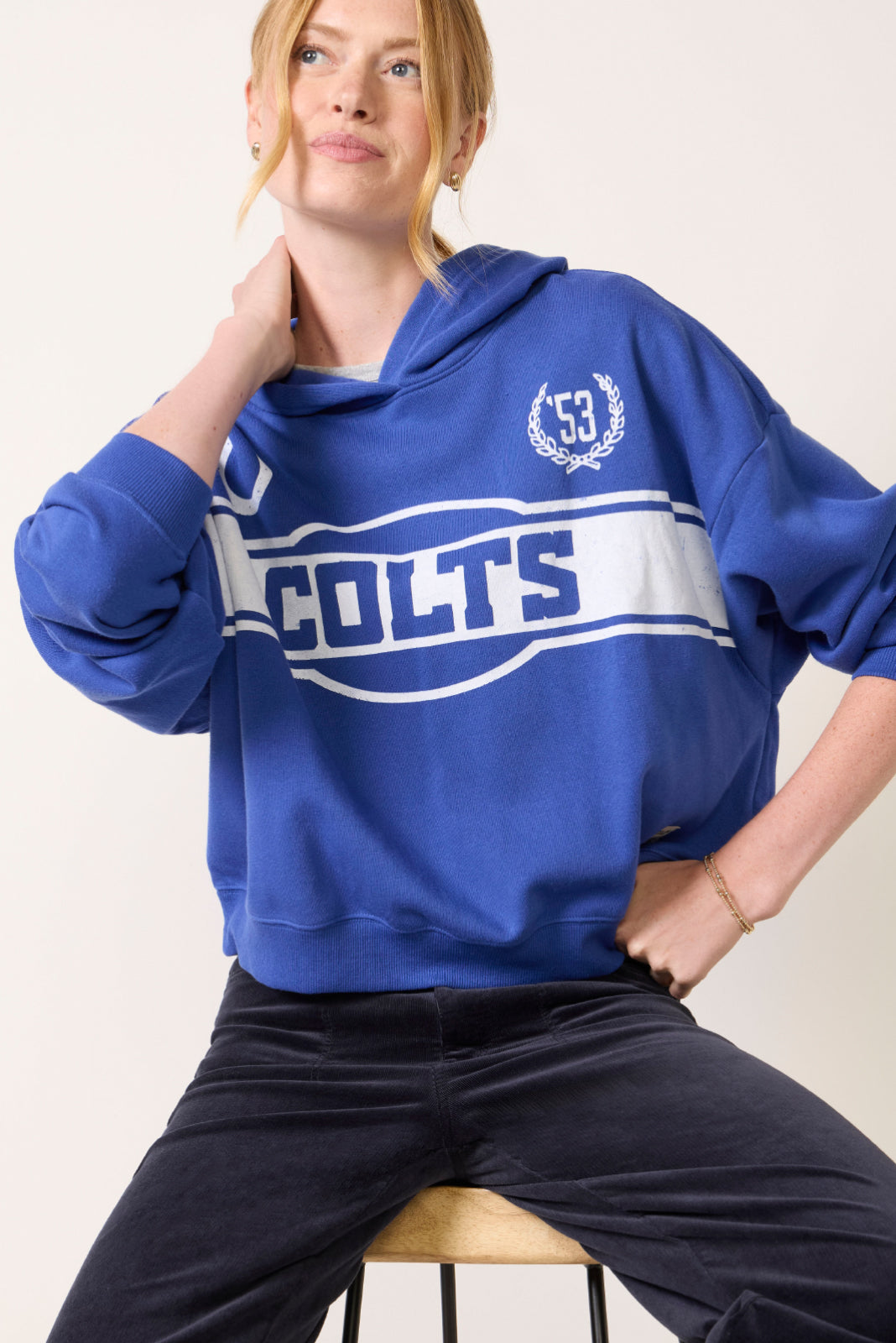 Colts Oversized Crop Hoodie