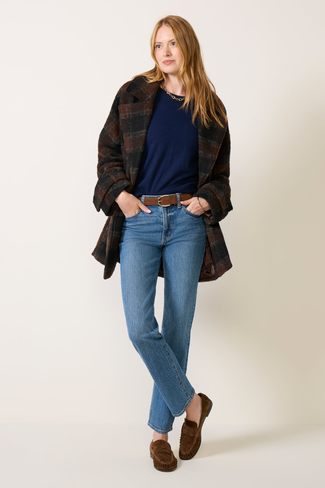 Oversized Plaid Coat
