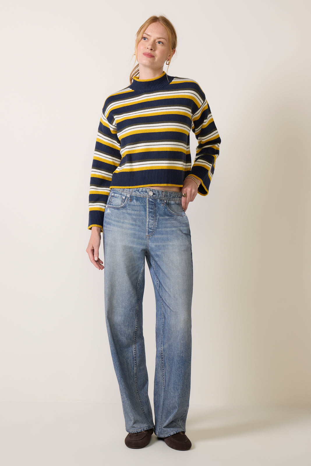 Briar Stripe Mock Neck