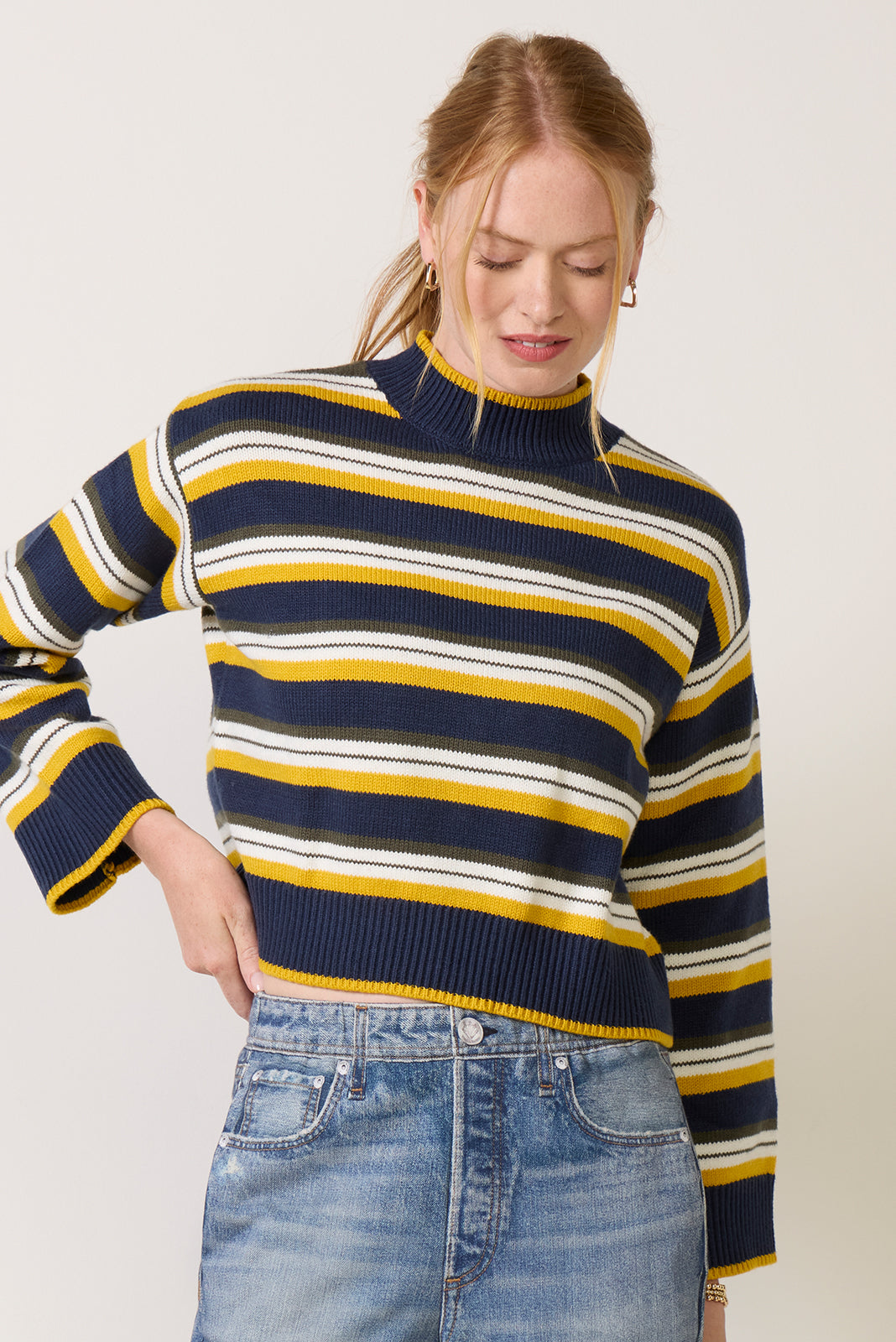 Briar Stripe Mock Neck