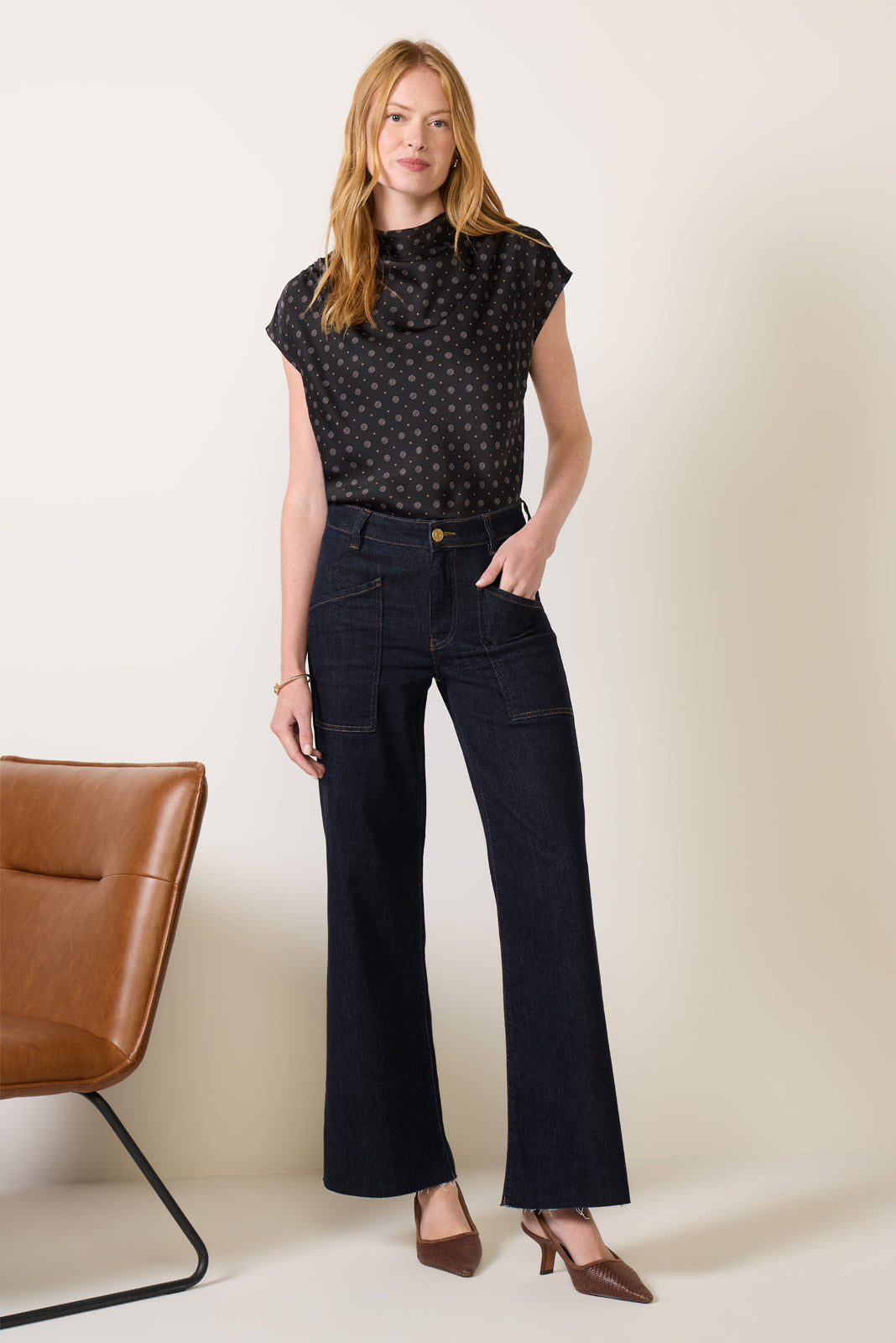 Jodi Front Patch Pockets Jean