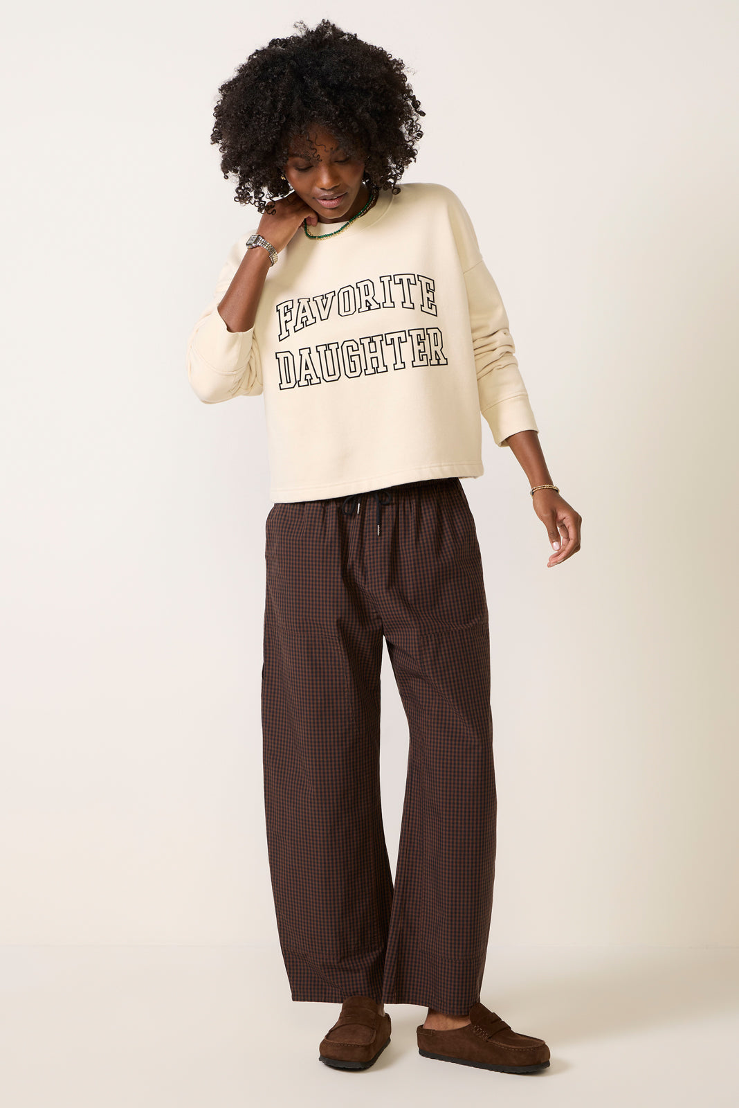 The Cropped Velvet Flocked Sweatshirt