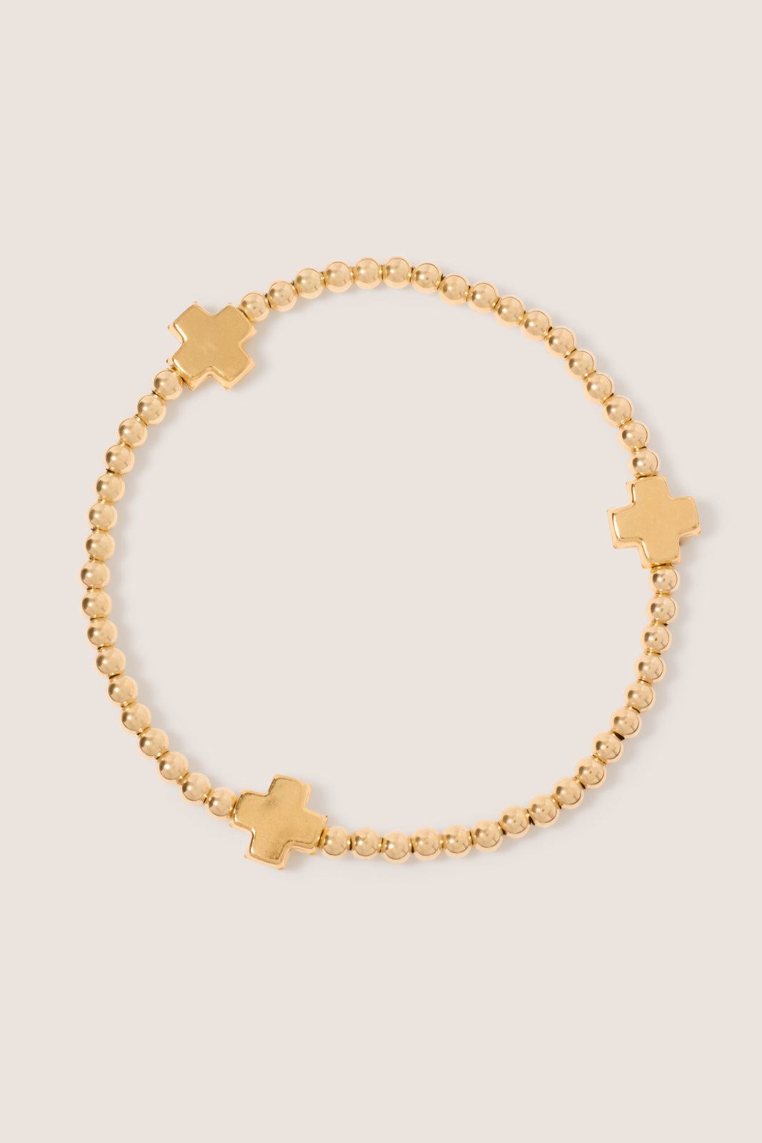 Signature Cross 3mm Gold Bracelet - Gold
