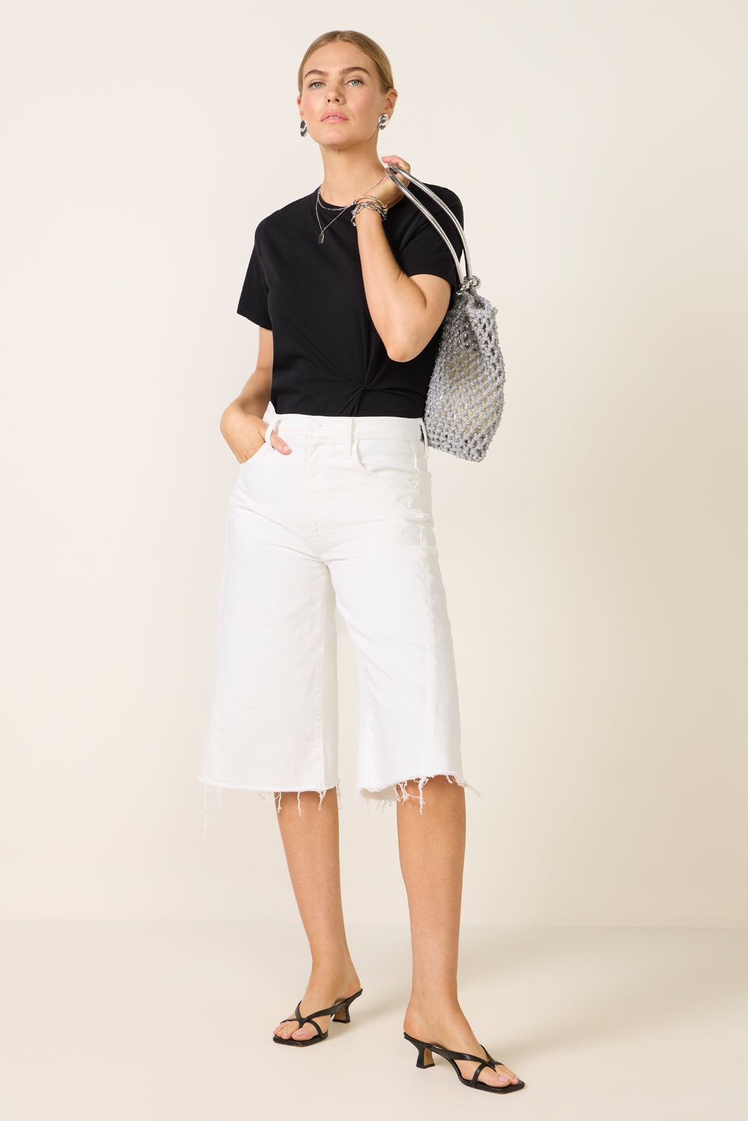 The Whole Lot Zip Twist Fray Shorts
