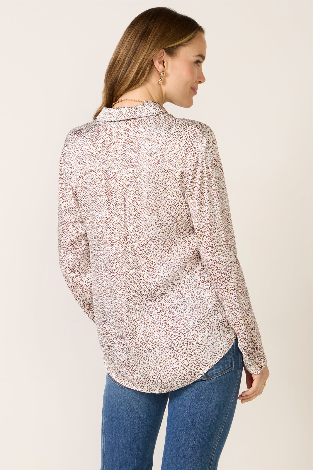 Satin Button Down Shirt