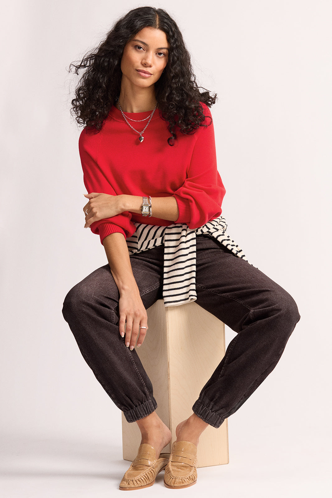 Jenna Striped Boatneck Long Sleeve