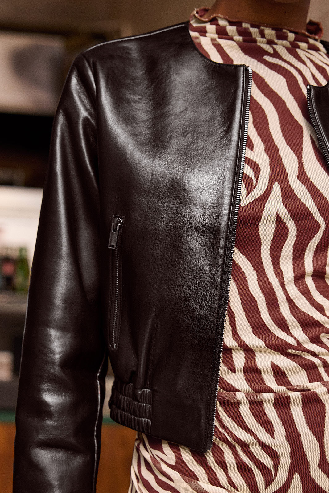 Billie Leather Bomber
