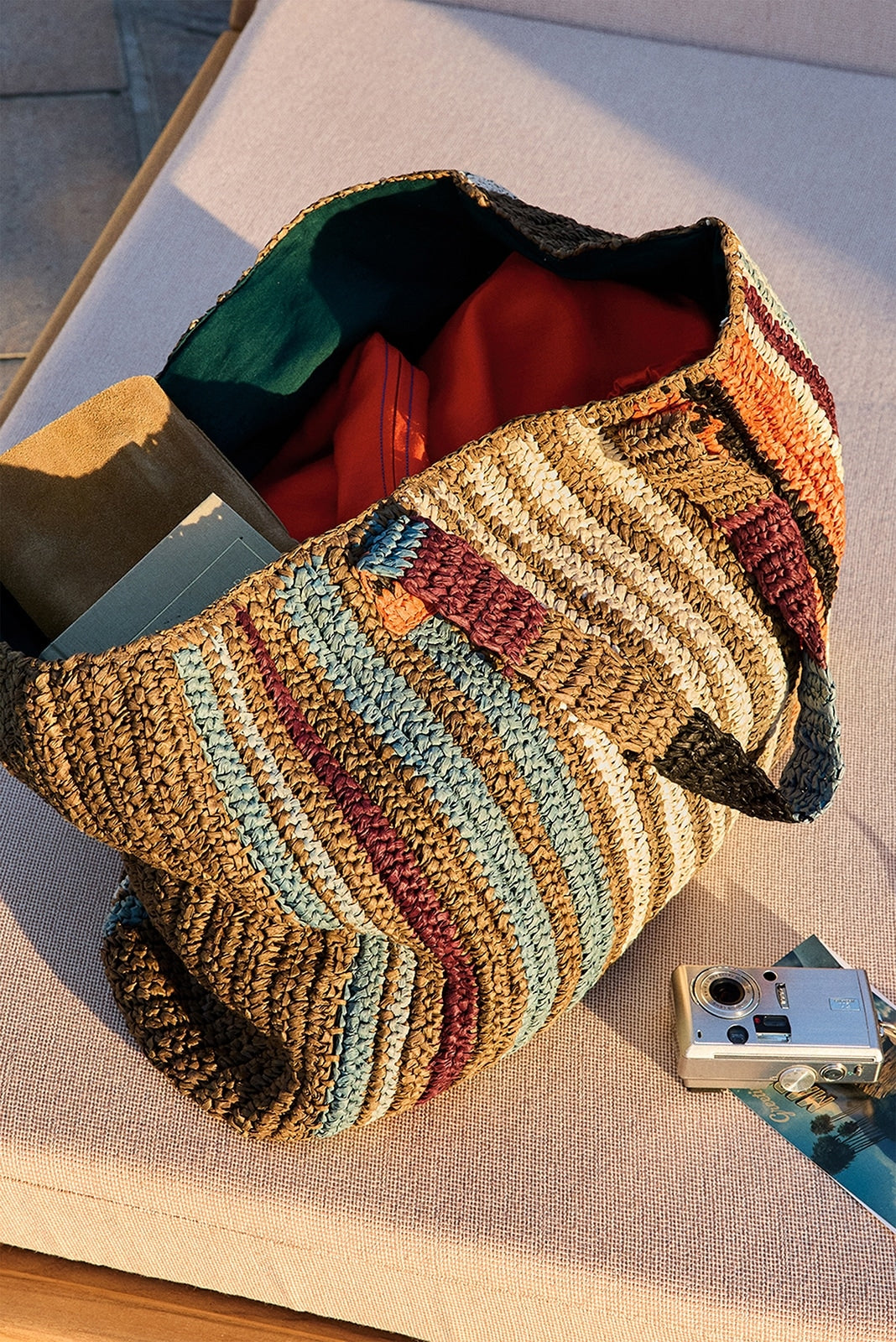 Woven Striped Tote