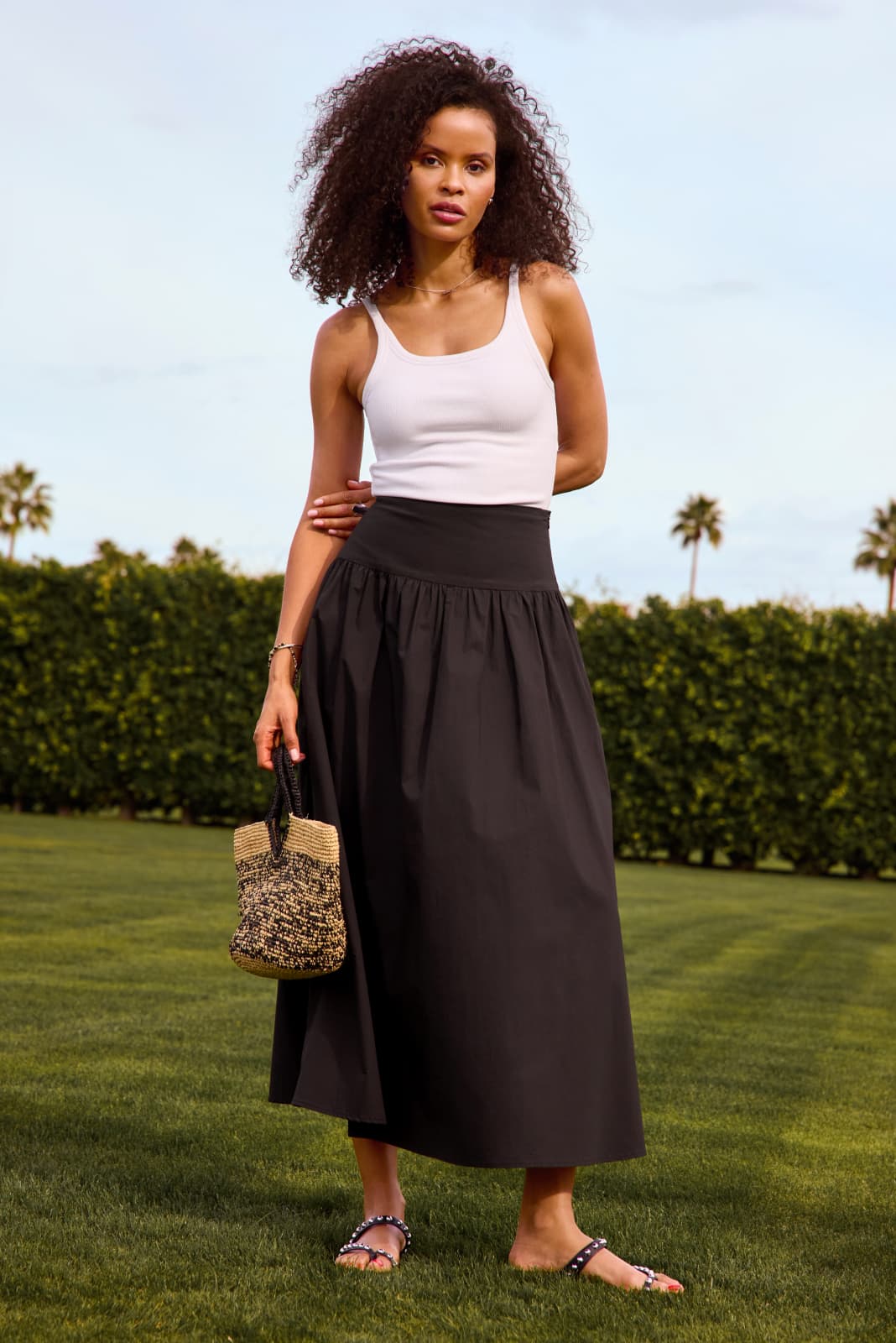 Sarah Poplin Maxi Skirt