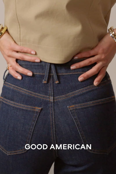 Video of woman wearing Good American jeans.
