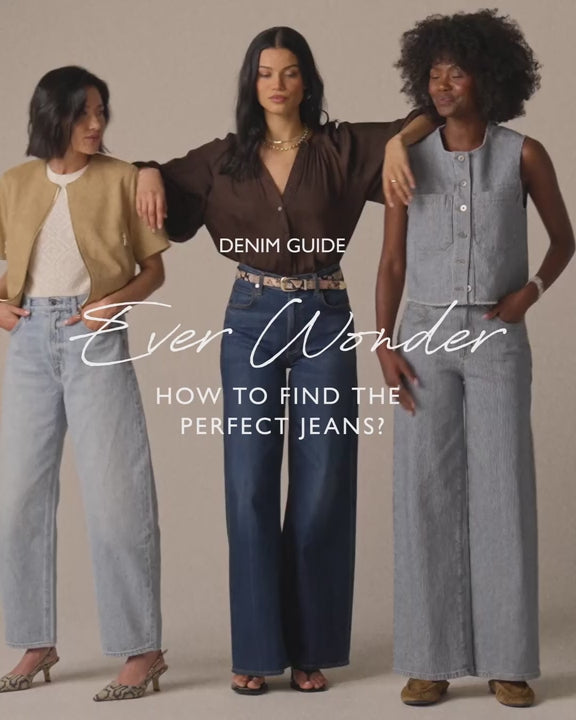 Video of three women wearing EVEREVE jeans. 